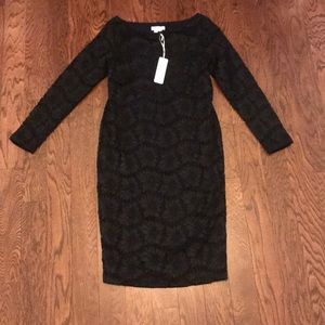 Ingrid and Isabell woman’s dress black lace knit (B3)
